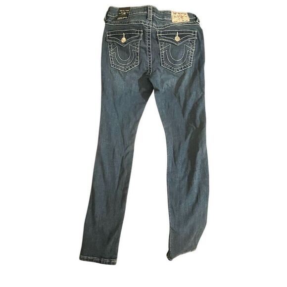 True Religion Big T Flap Jennie Mid Rise Medium Dark 205054A Sz 27 NWT - Picture 3 of 9